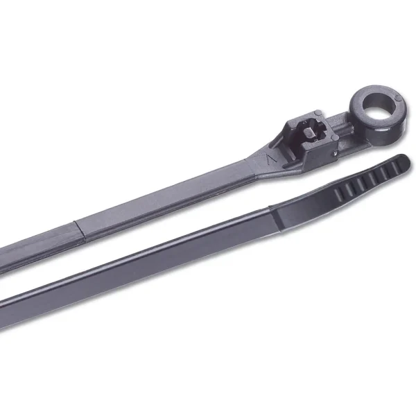 Ancor 14 UV Black Mounting Cable Zip Ties - 100 Pack