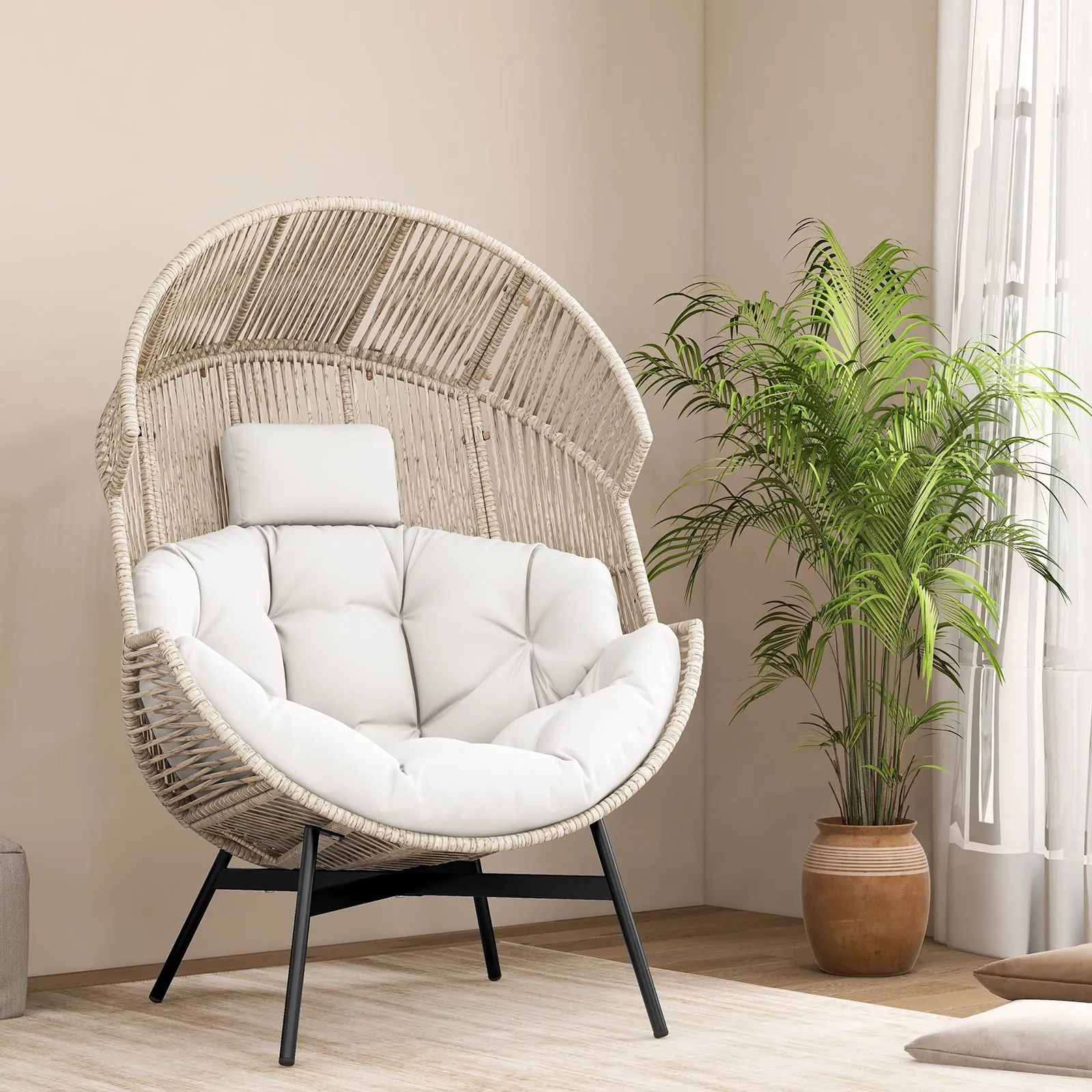2lTangkula-Oversized-Egg-Style-Chair-Wicker-Stationary-Patio-Egg-Chair-w-Cushions-Headres_1