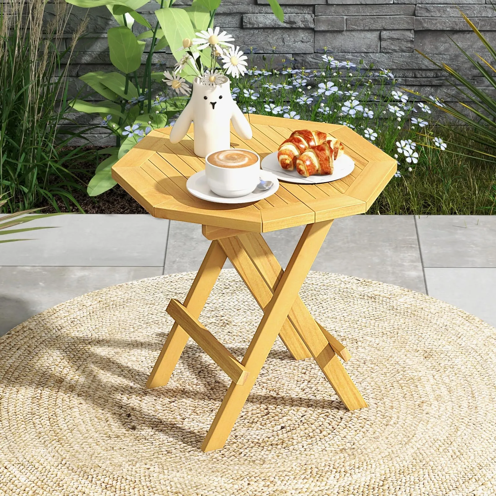 2xTangkula-Patio-Folding-Side-Table-Teak-Wood-Octagon-Coffee-Table-20-x-20-x-20-_1