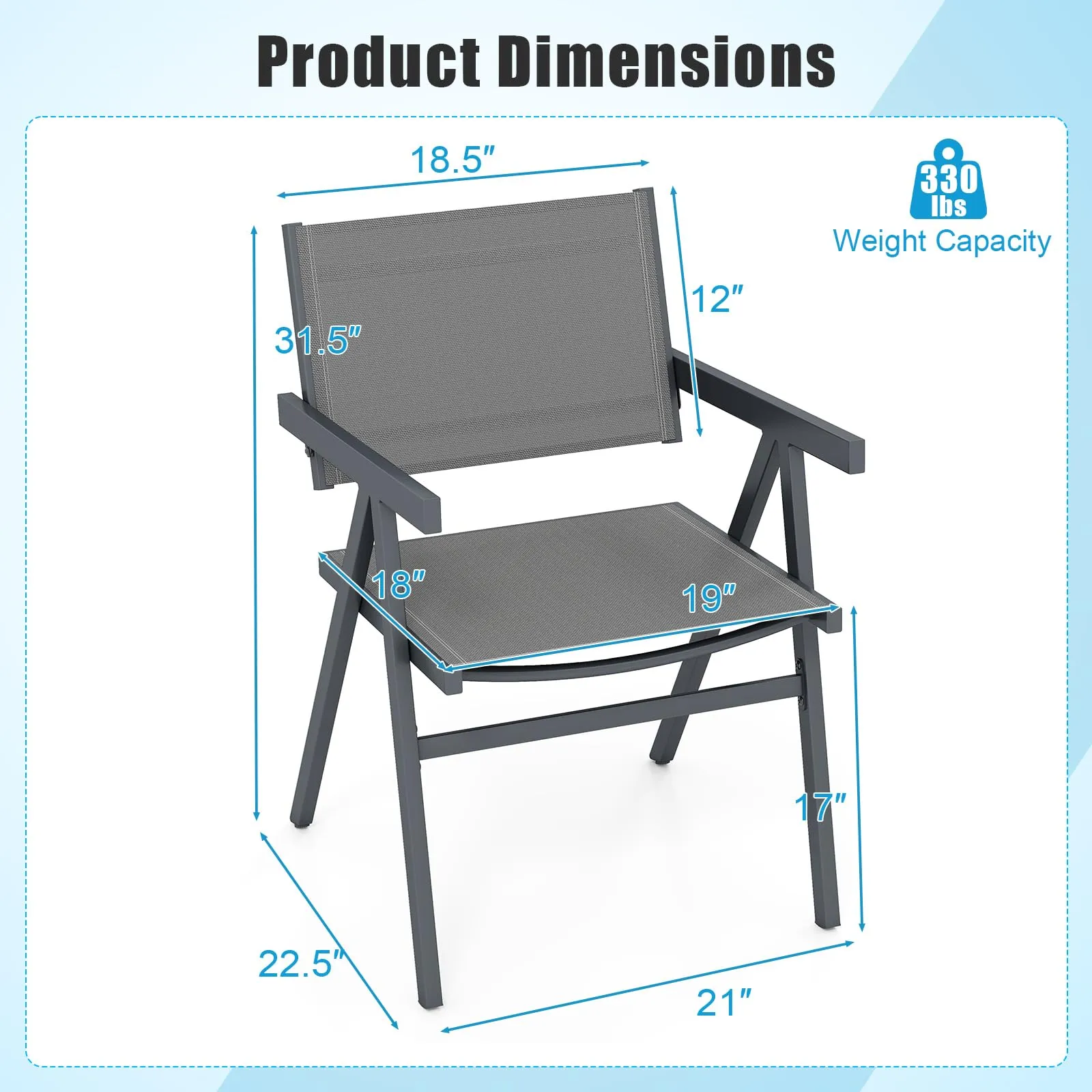 3bTangkula-Patio-Chairs-with-Breathable-Fabric-Seat-Tilt-Backrest_2