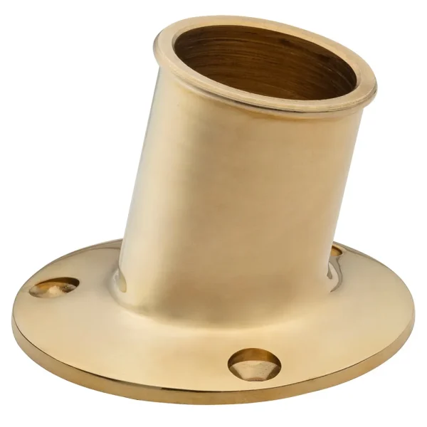 Whitecap Top-Mounted Flag Pole Socket - Polished Brass - 1-1/4 ID