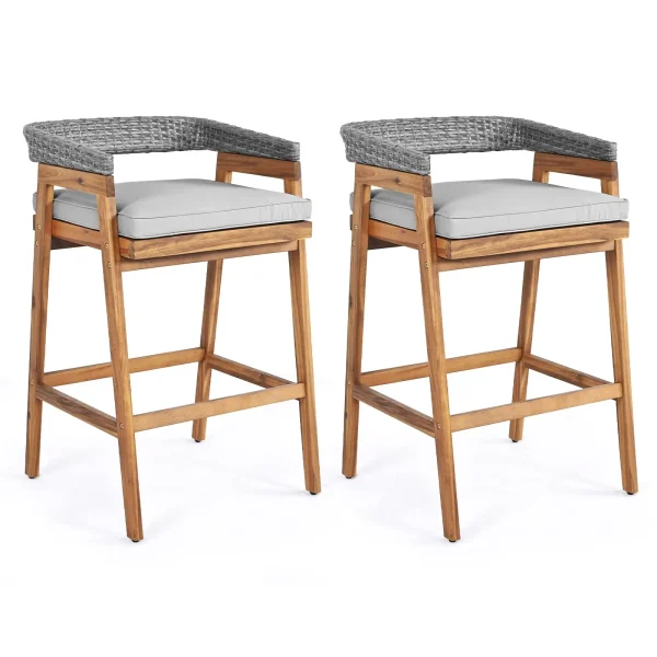 Tangkula Patio Counter Height Bar Stools Set