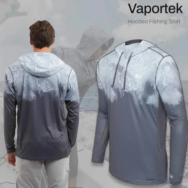 Pelagic Vaportek Hooded Graphite Prop Wash Performance Shirt