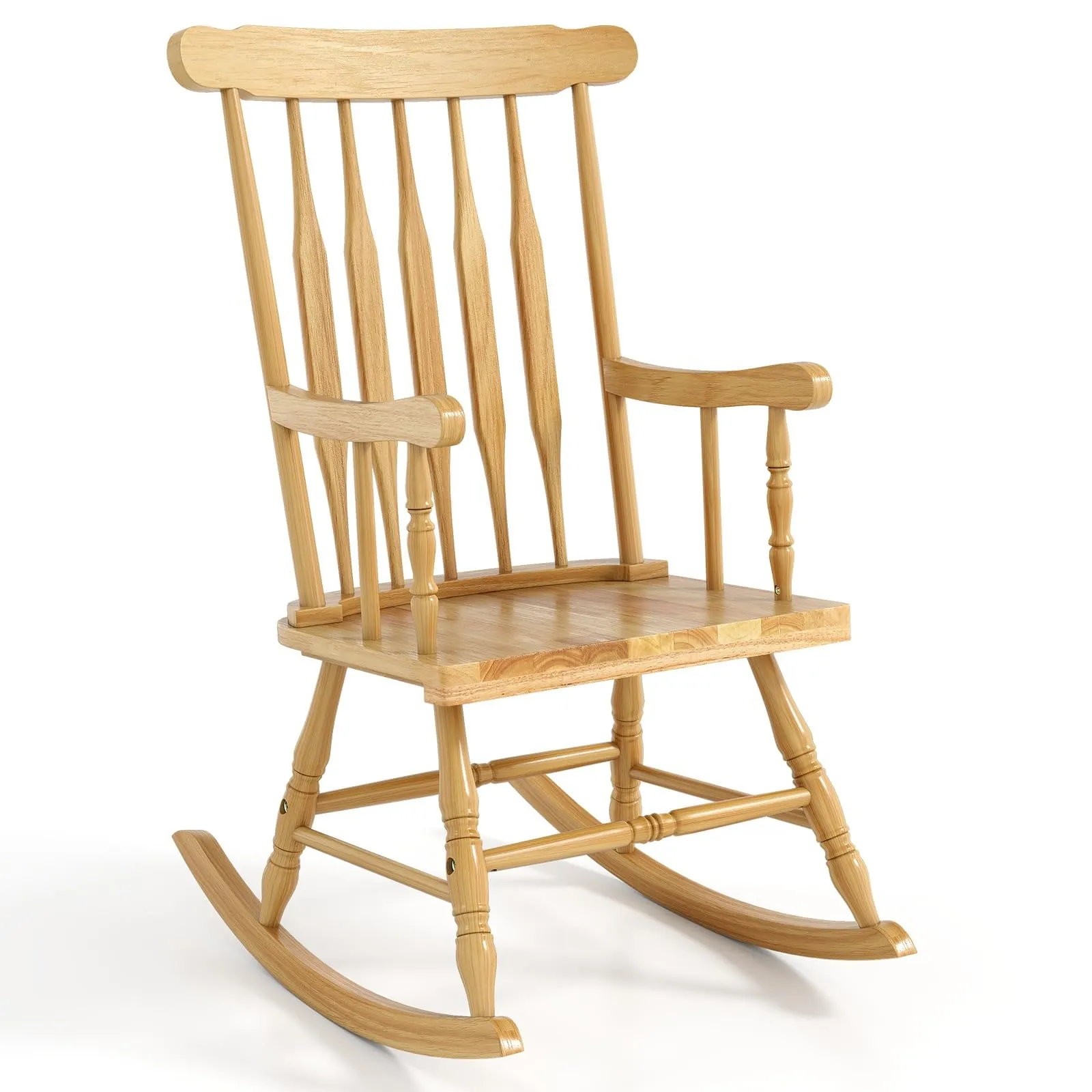 6fTangkula-Patio-Rocking-Chair-Solid-Wood-Natural-