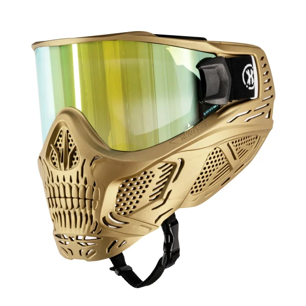 HSTL Skull Goggle Metallic Gold - W/ Gold Lens | Paintball Goggle | Mask | Hk Army