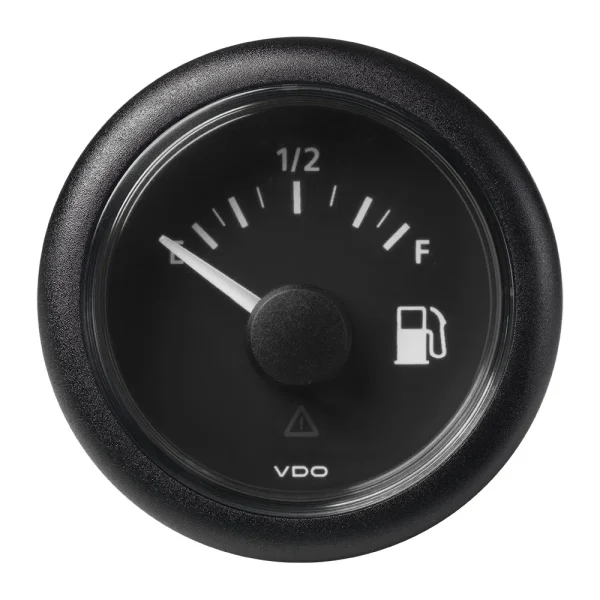 Veratron 52MM (2-1/16) ViewLine Fuel Level Gauge Empty-Full - 0-90 OHM - Black Dial  Round Bezel