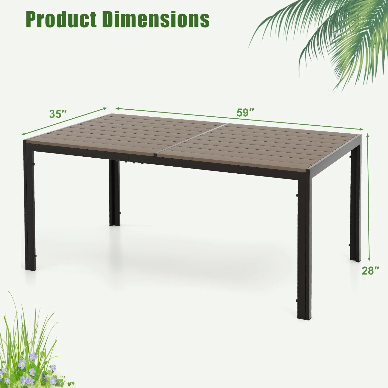 9aTangkula-Outdoor-Rectangle-Dining-Table-59-x-35-Large-Outside-Table-with-Metal-Legs_2