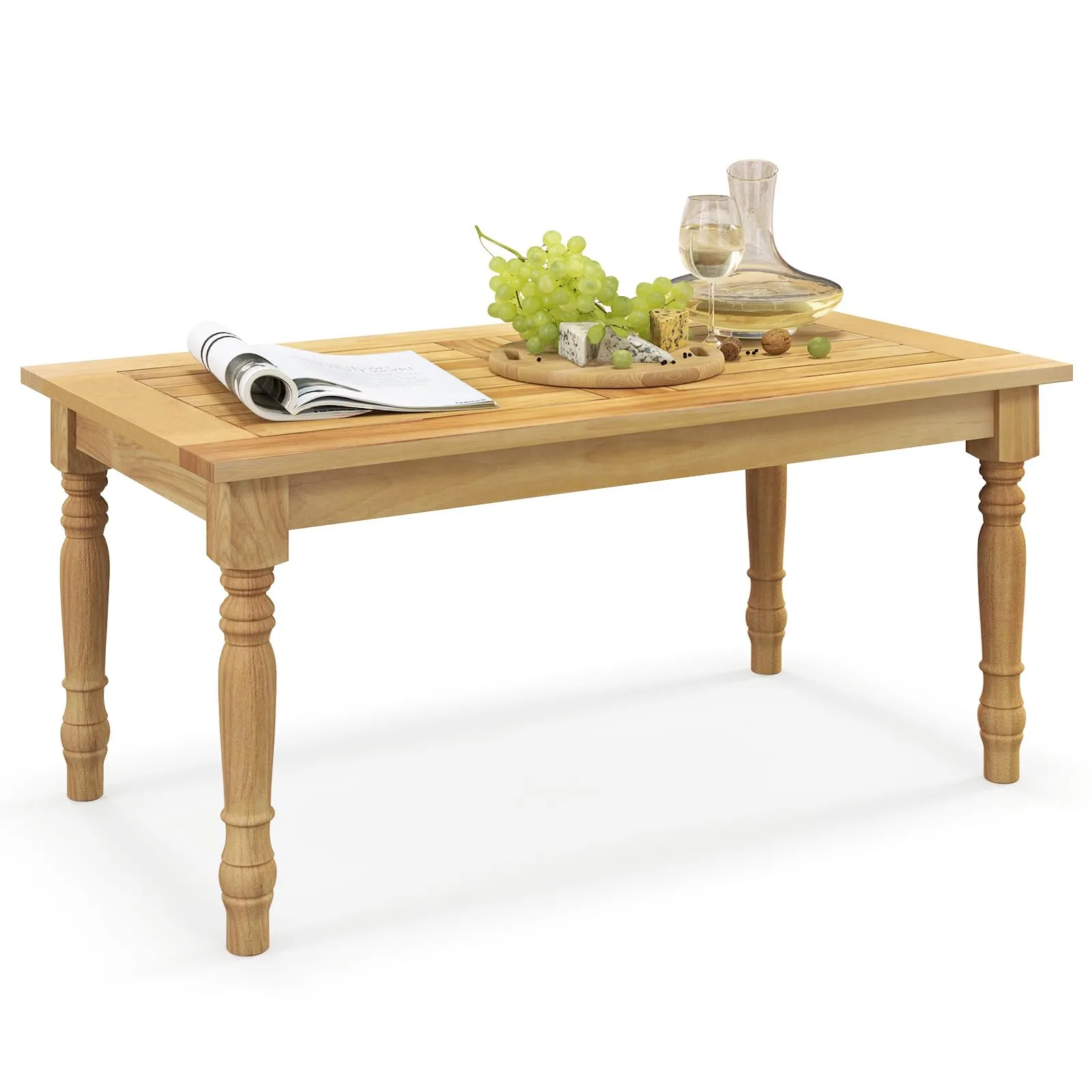 9qTangkula-Patio-Coffee-Table-Side-Table-with-Solid-Teak-Wood-Structure-Slatted-Tabletop