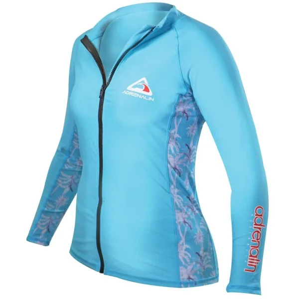 Adrenalin Ladies Beach Long Sleeve Zip Rash Vest Aqua