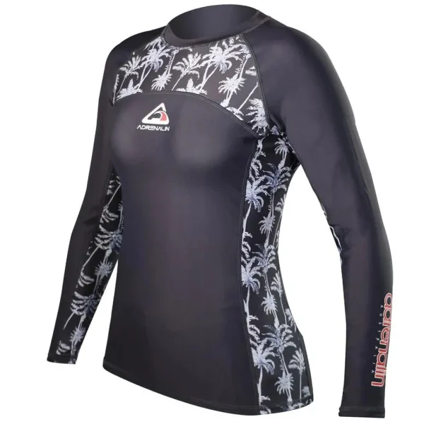 Adrenalin Ladies Beach Long Sleeve Rash Vest Charcoal